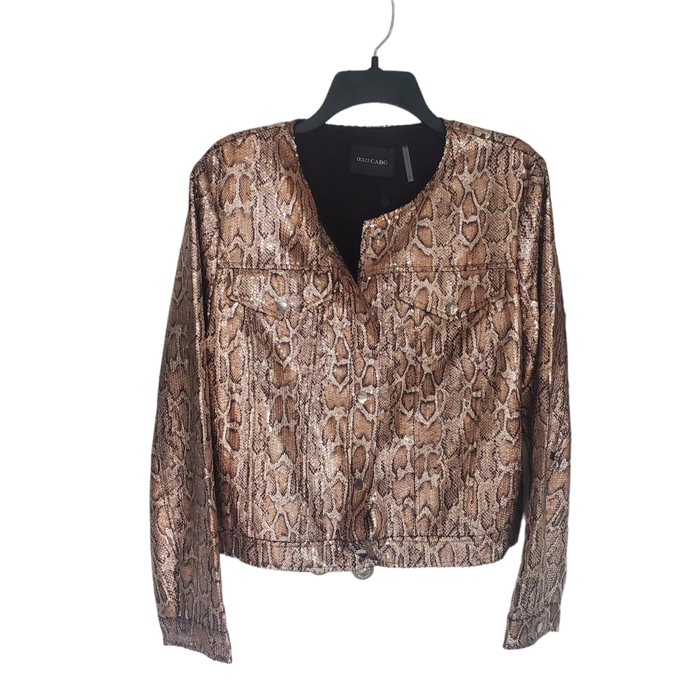 Dolce Cabo gold snakeskin print jacket. XL